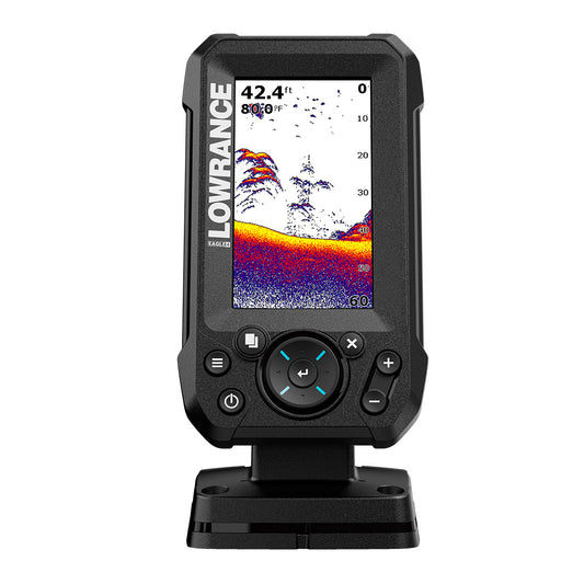 Image of the Lowrance Eagle 4x chartplotter.