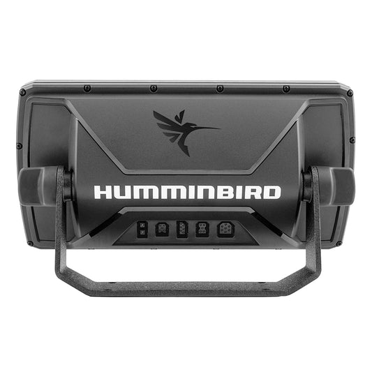 Rearview image of the Humminbird HELIX 7 CHIRP GPS G4N showing cable connection options and mounting hardare.