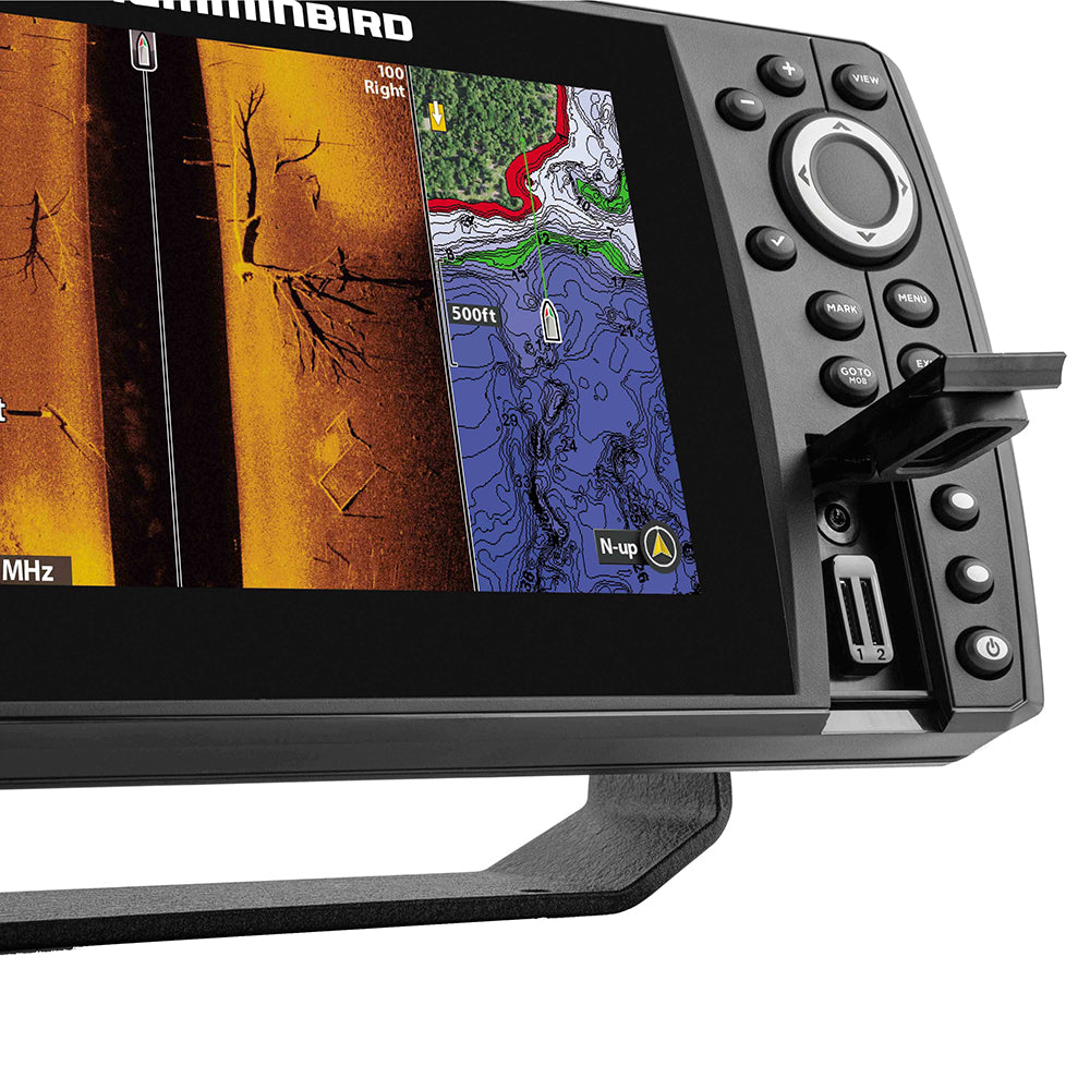 Image depicting the dual map card slots on the Humminbird HELIX 7 CHIRP MEGA SI GPS G4N.