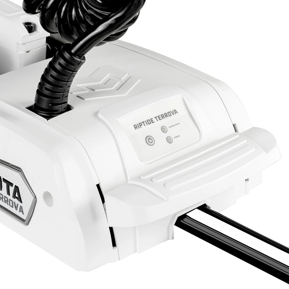 Image of the power button location on the mount of the Minn Kota Riptide Terrova QUEST 90/115 Trolling Motor w/Wireless Remote - 24/36V - 90/115LBS - 100" 